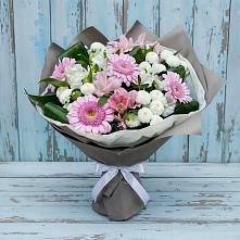 Букет цветов из:  Герберы, Альстромерии и Хризантемы #REPLACE_PRED# Левково
