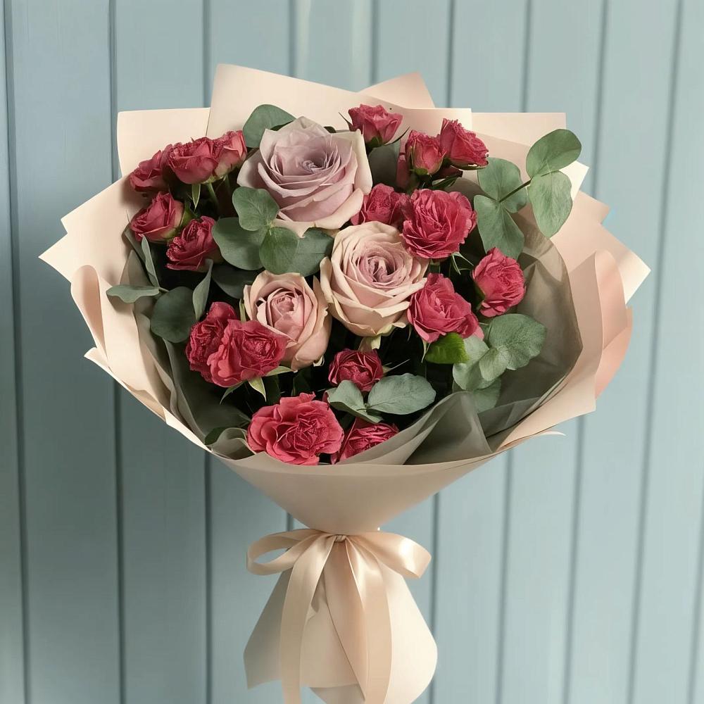 Букет цветов из: Гвоздики и Розы в Левково