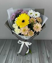 Букет цветов из:  Розы, Герберы и Хризантемы в Левково