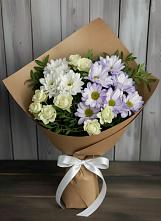 Букет цветов из:  Хризантемы и Розы #REPLACE_PRED# Левково