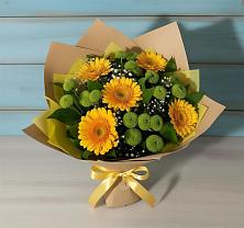 Букет цветов из:  Герберы и Хризантемы #REPLACE_PRED# Левково