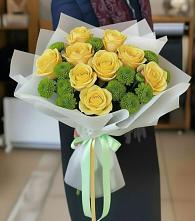 Букет цветов из:  Хризантемы и Розы #REPLACE_PRED# Левково