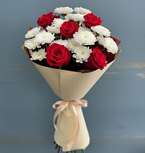 Букет цветов из:  Розы и Хризантемы в Левково