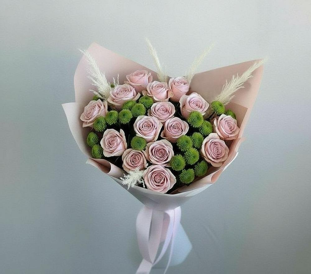 Букет цветов из: Розы и Хризантемы в Левково