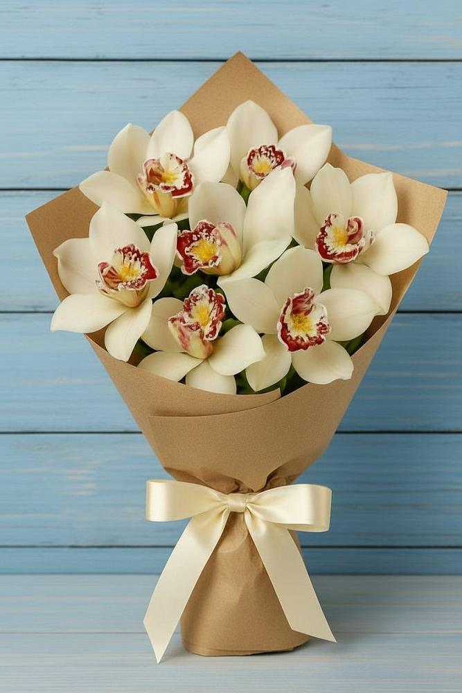 Букет цветов из: Орхидеи и Розы в Левково